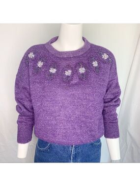 VINTAGE Grandmacore Embellished Sparkle Sweater